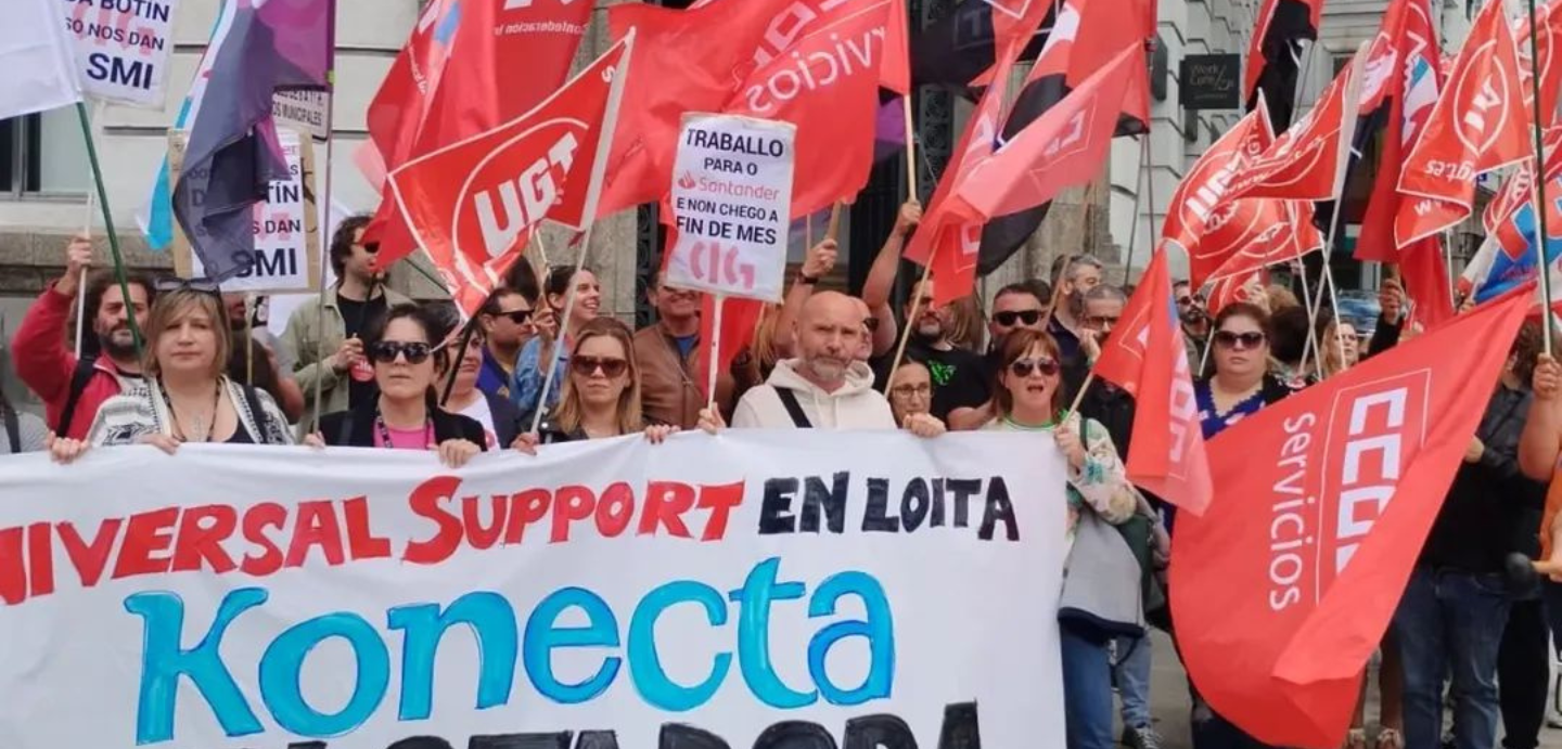 Concentración diante do Banco Santander