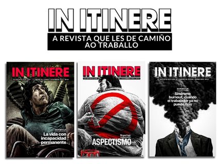Imaxe cas diferentes portadas da revista In Itínere